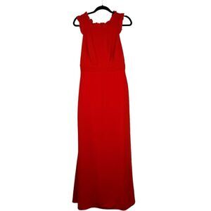 Jill Stuart Red Ruffle Cross Back Gown Party Dress Size 8